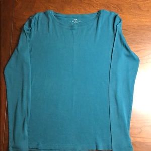 Cotton long-sleeve shirt in teal.